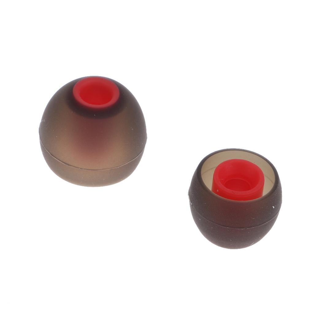 3.8mm Silicone In-Ear Earphone Covers Earbud Tips 3pairs Black Red
