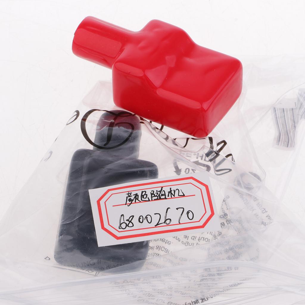 1Pair Car Battery Terminal Insulation Protector Sleeve Covers Black and Red