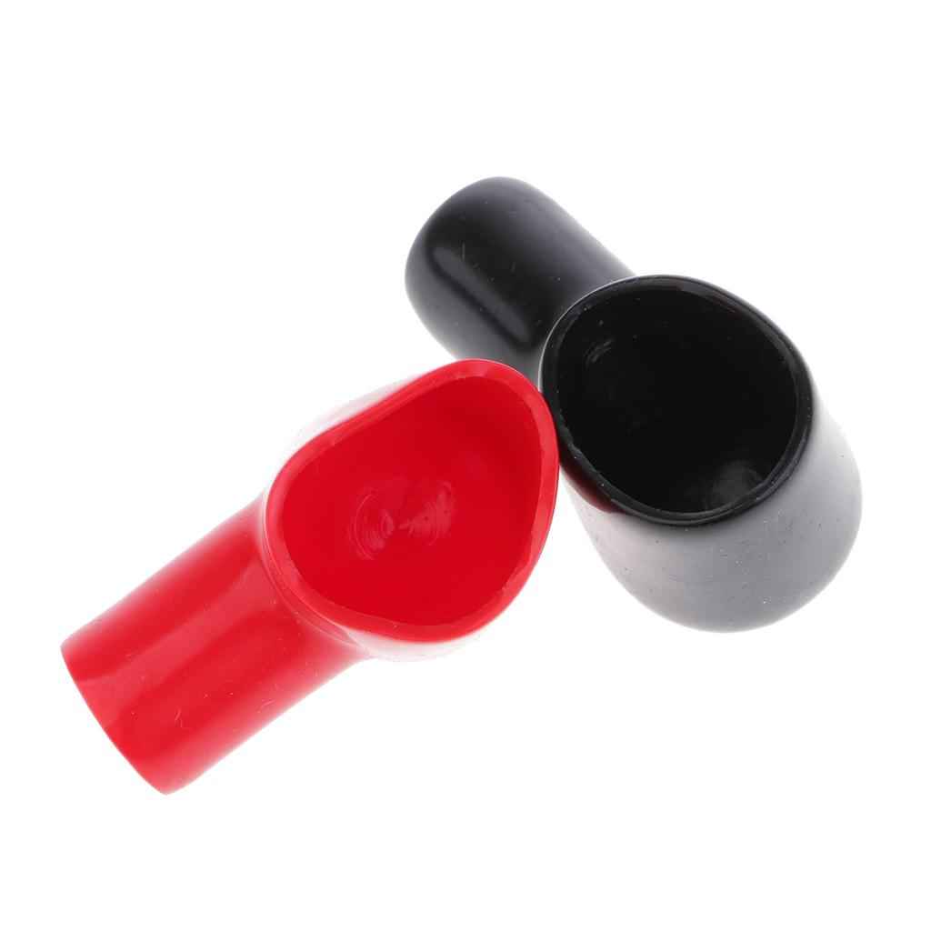 1Pair Car Battery Terminal Insulation Protector Sleeve Covers Black And Red 41mmx28mm