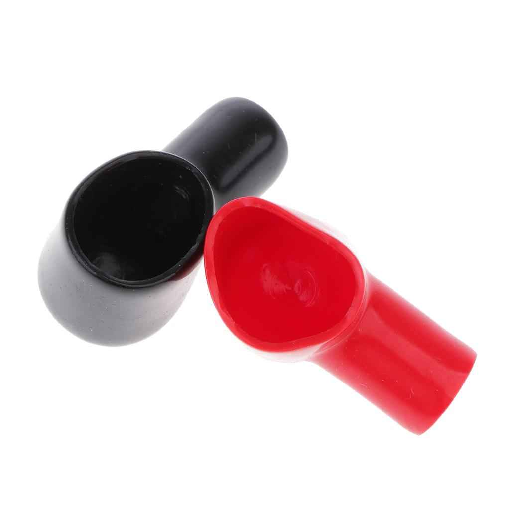 1Pair Car Battery Terminal Insulation Protector Sleeve Covers Black And Red 41mmx28mm