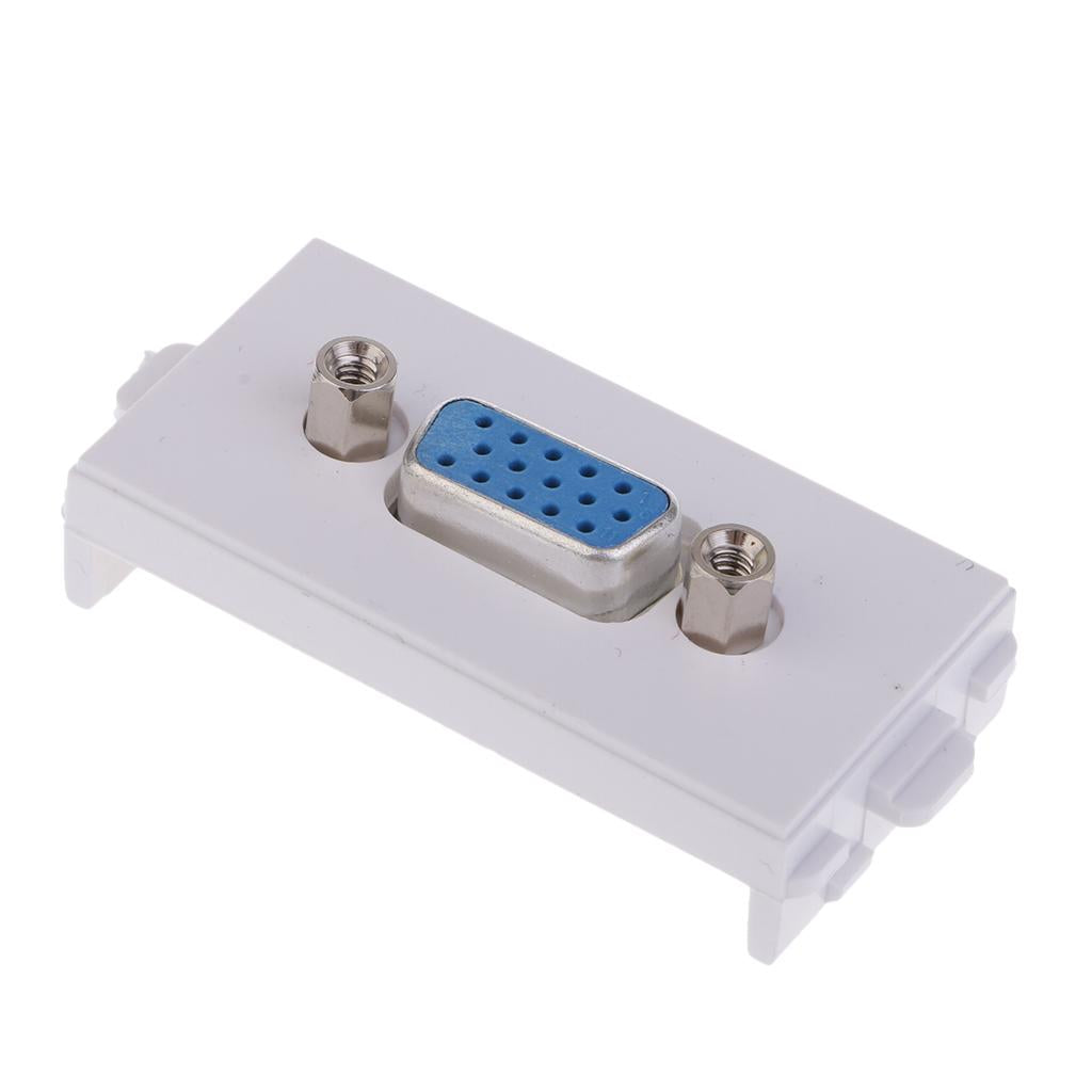 VGA Wall Socket Module Wallplate Modular Plug with Frame Directly Plug Type