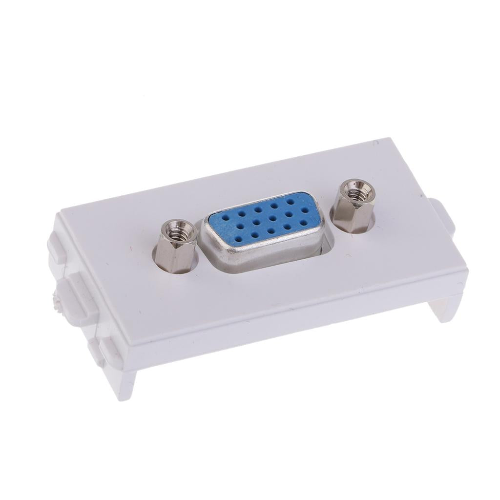 VGA Wall Socket Module Wallplate Modular Plug with Frame Directly Plug Type