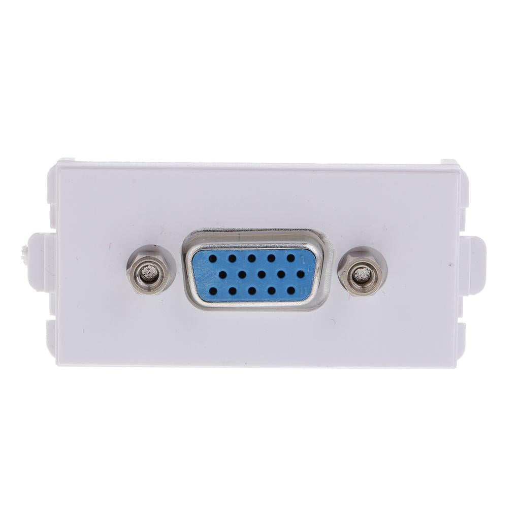 VGA Wall Socket Module Wallplate Modular Plug with Frame Directly Plug Type
