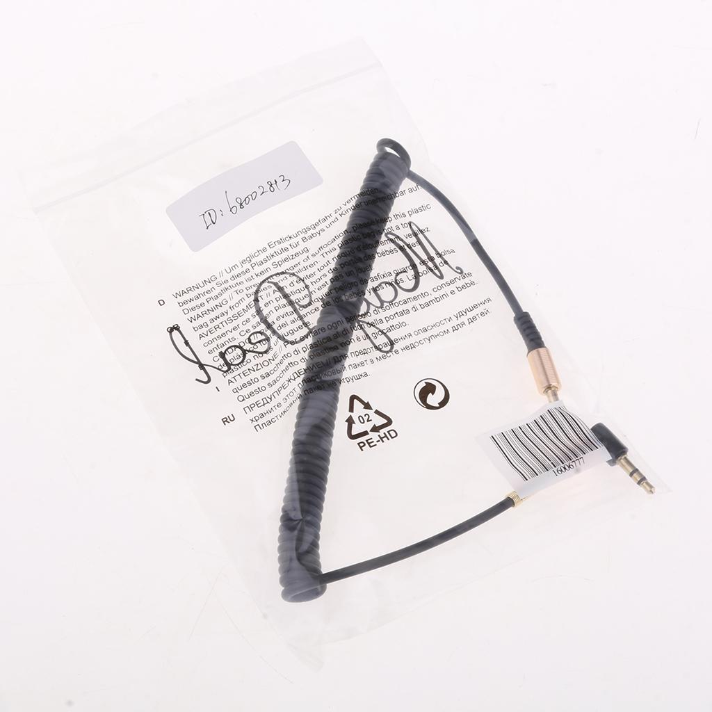 3.5mm M to M Aux Cable Cord L-Shaped Right Angle Audio Headphone Jack Black