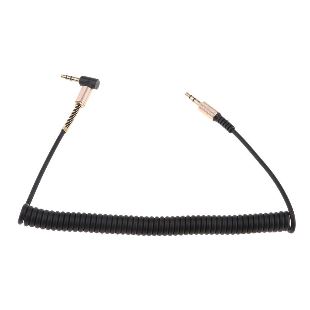 3.5mm M to M Aux Cable Cord L-Shaped Right Angle Audio Headphone Jack Black