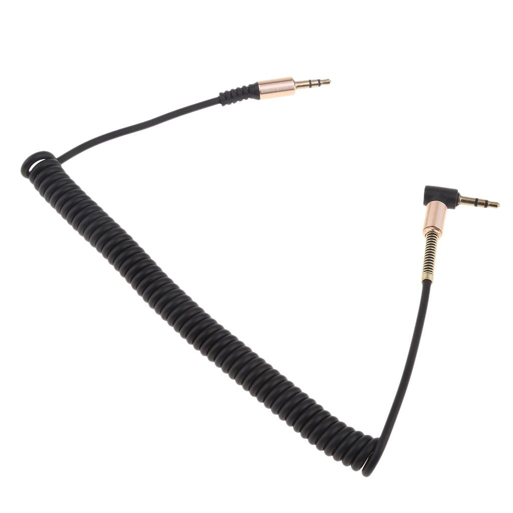 3.5mm M to M Aux Cable Cord L-Shaped Right Angle Audio Headphone Jack Black