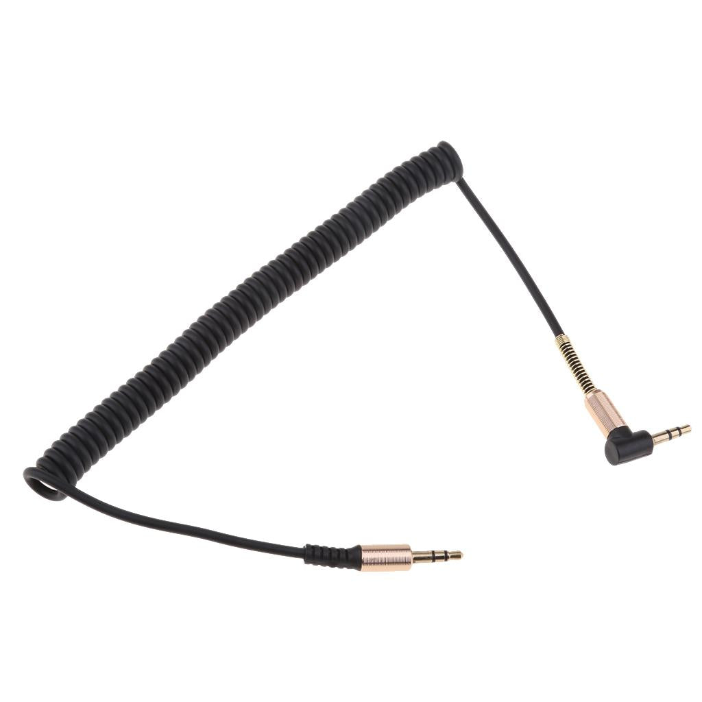 3.5mm M to M Aux Cable Cord L-Shaped Right Angle Audio Headphone Jack Black