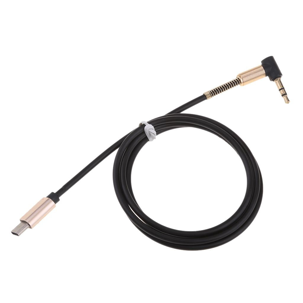 Type C to 3.5mm Male Stereo Converter Cable Audio Aux Adapter Cable Black