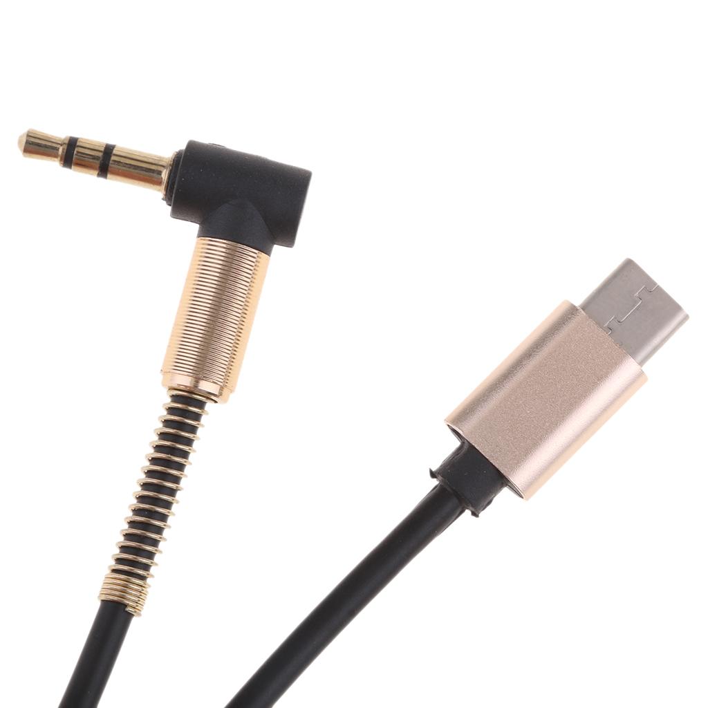 Type C to 3.5mm Male Stereo Converter Cable Audio Aux Adapter Cable Black