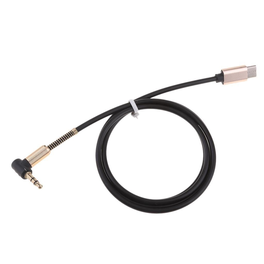 Type C to 3.5mm Male Stereo Converter Cable Audio Aux Adapter Cable Black