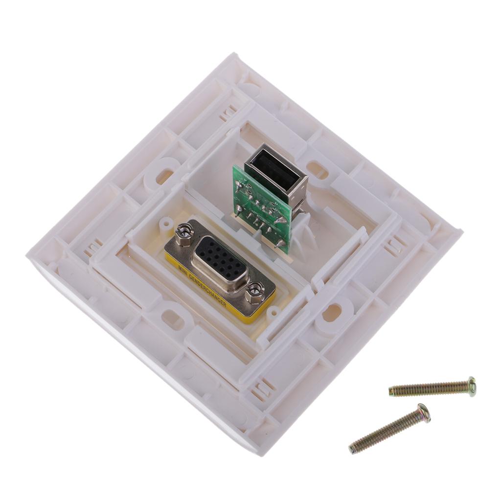 USB 3.0 VGA Component Composite Wall Face Plate Panel