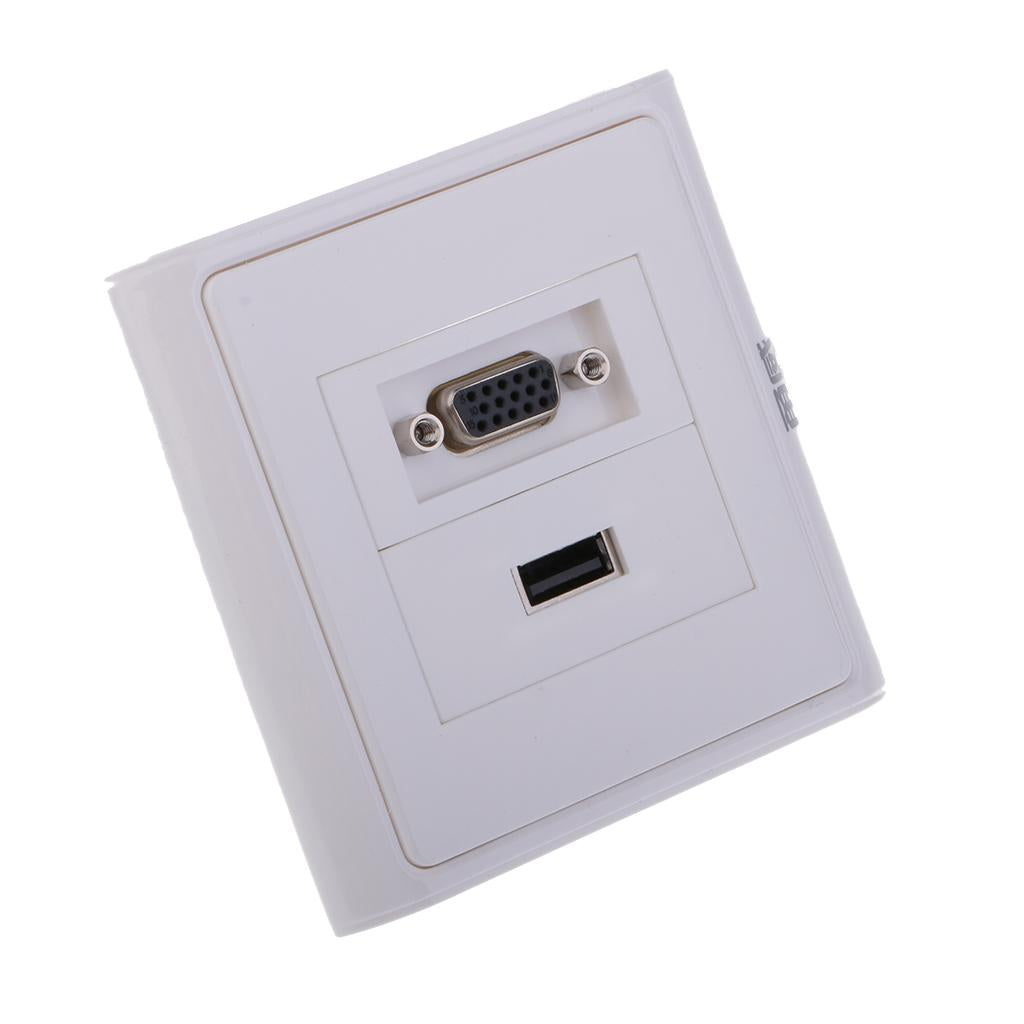 USB 3.0 VGA Component Composite Wall Face Plate Panel