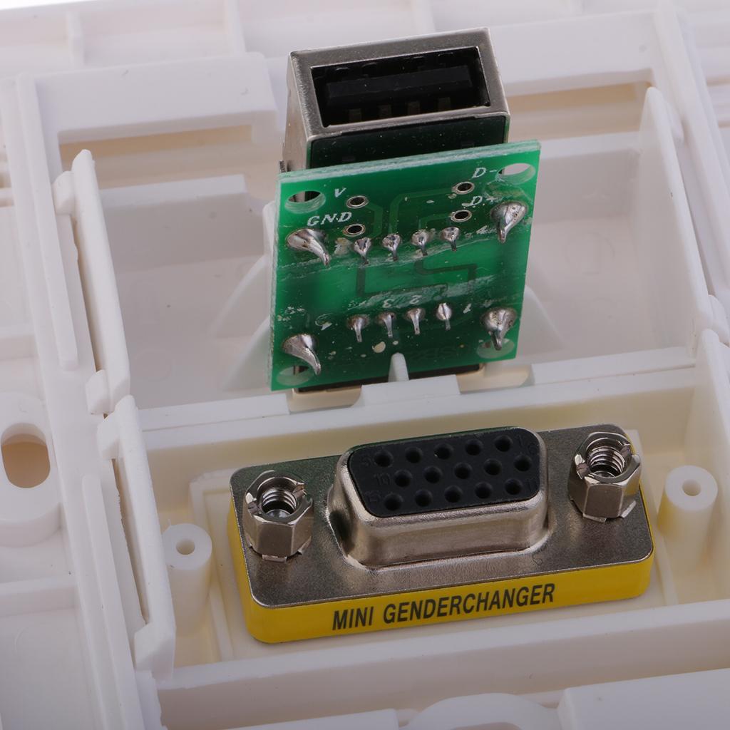 USB 3.0 VGA Component Composite Wall Face Plate Panel