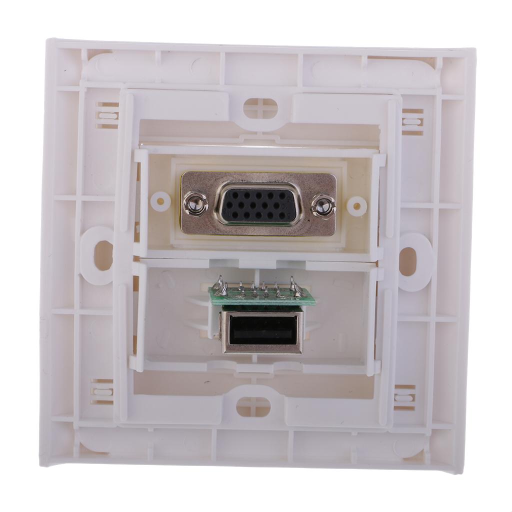 USB 3.0 VGA Component Composite Wall Face Plate Panel