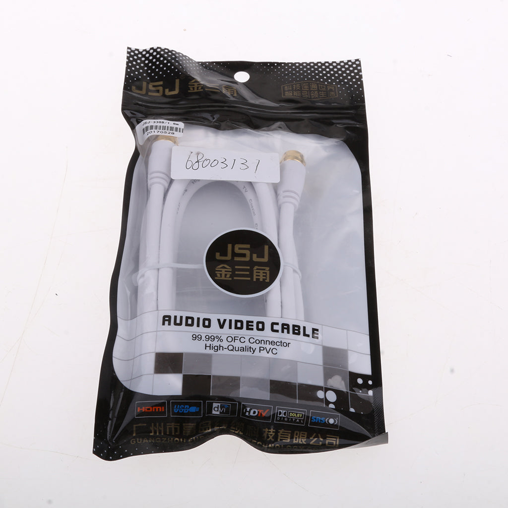 TV F Coaxial Cable Flylead Aerial Male to Male RF Satellite Antenna Cable