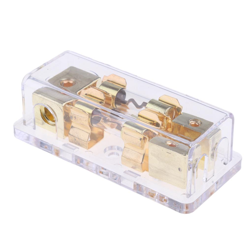 Universal Car Speaker Fuse 2 Way 60A Distribution Holder Gold Plate FH-004