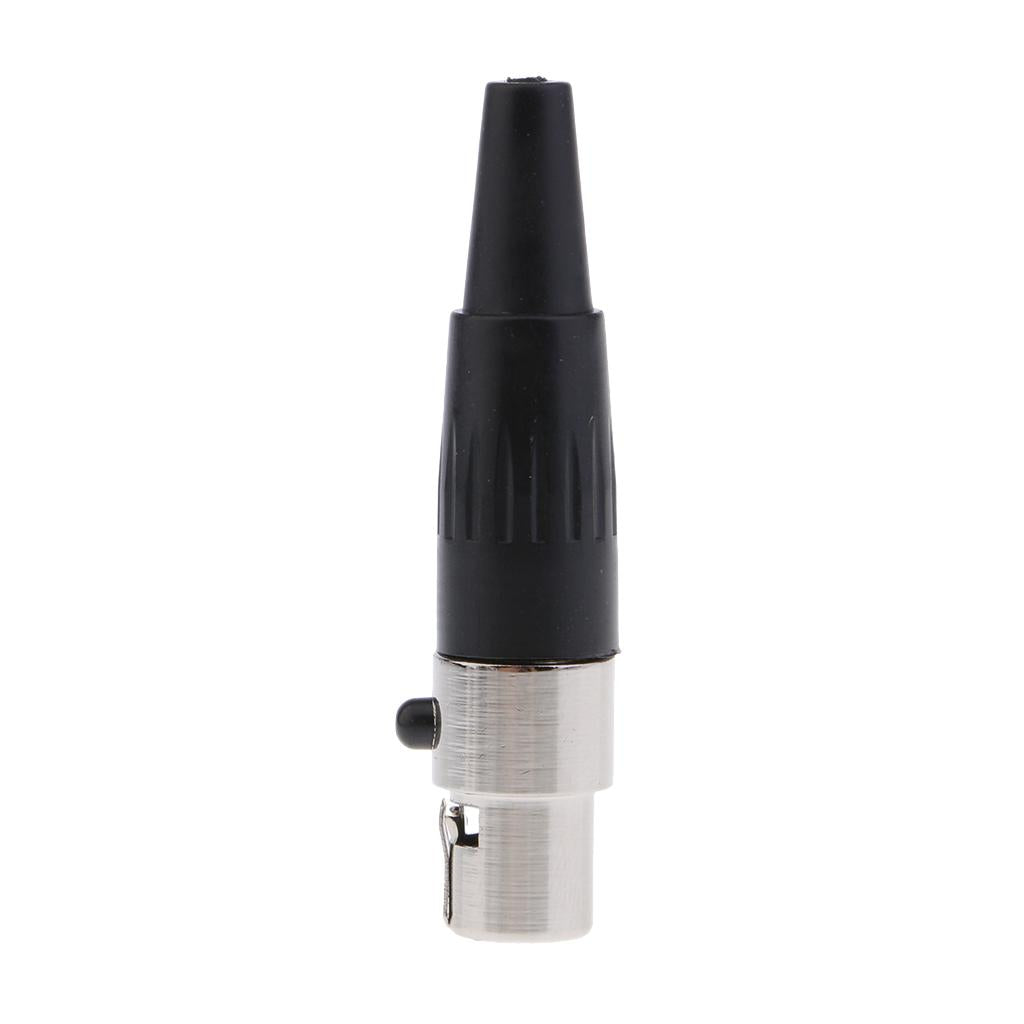 2xMini 3 Pin XLR Female Cable Connector for Pro Microphones, Black and Sliver