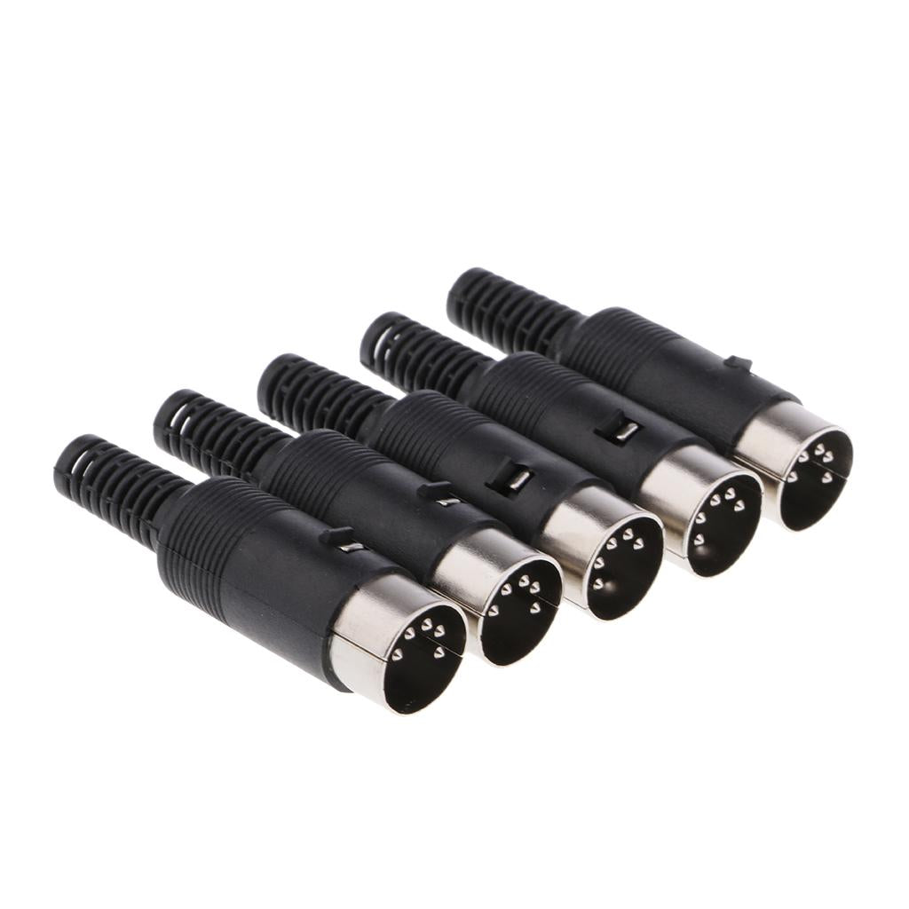 2x5/pack Audio Adapter Connector DIN seat 5-pin plug 5-core welding head