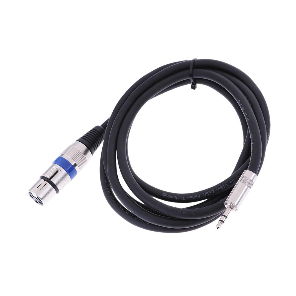 Unbalanced XLR Female to 3.5mm Microphone Cable AUX Cord Audio Cable 200cm