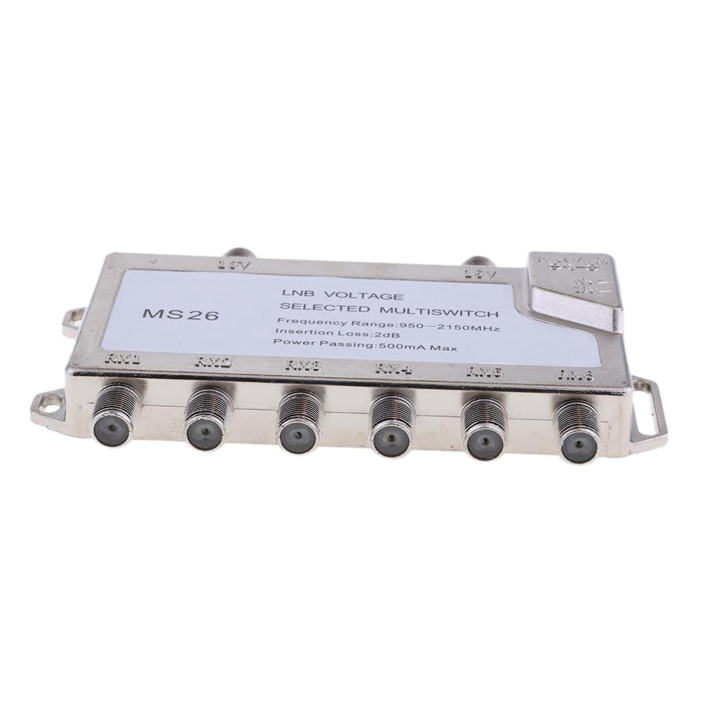 Satellite Switch Max 6 Output Multi Video Path Multi Switch JS-MS26 Silver