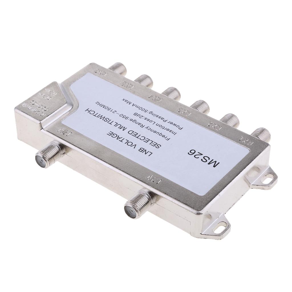 Satellite Switch Max 6 Output Multi Video Path Multi Switch JS-MS26 Silver