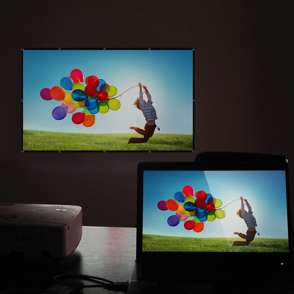 16:9 Polyester Spandex Soft Projection Screen HD Home Cinema Outdoor 77inch