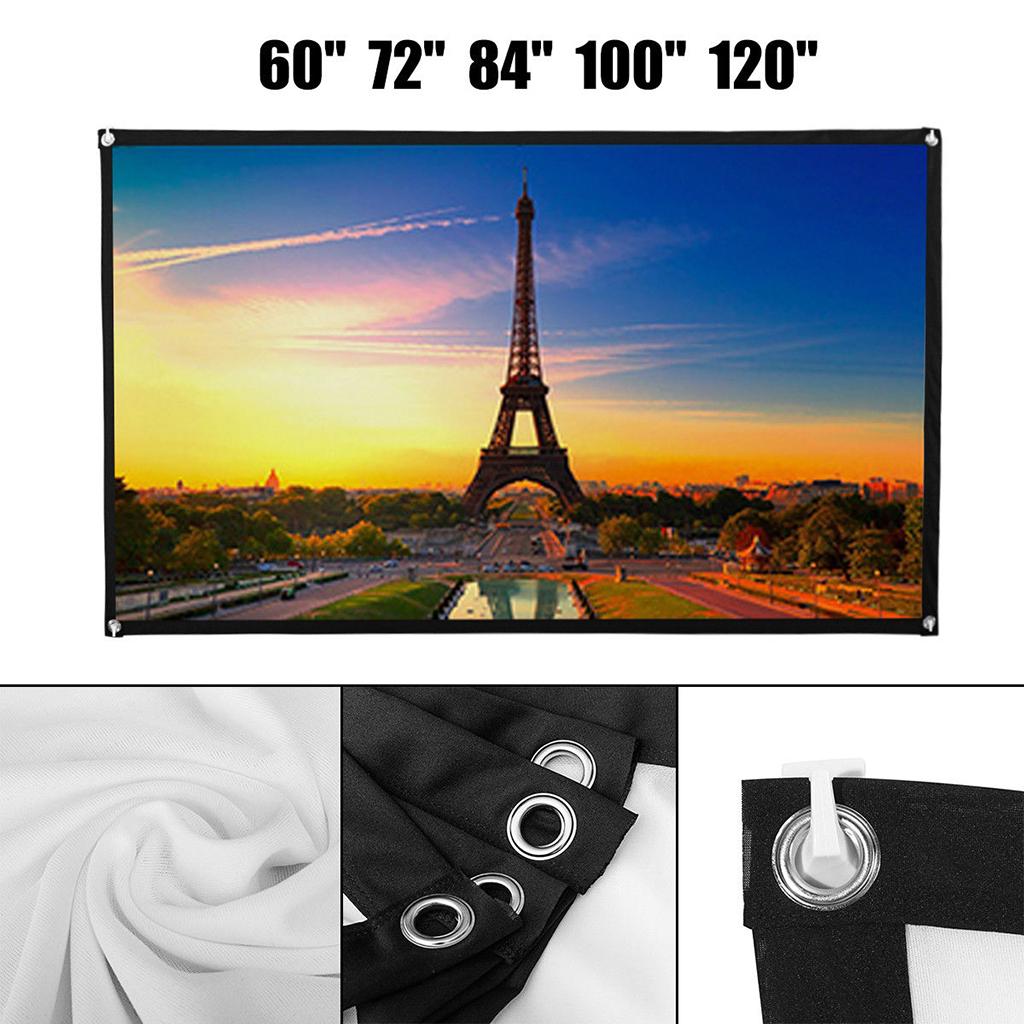 16:9 Polyester Spandex Soft Projection Screen HD Home Cinema Outdoor 77inch