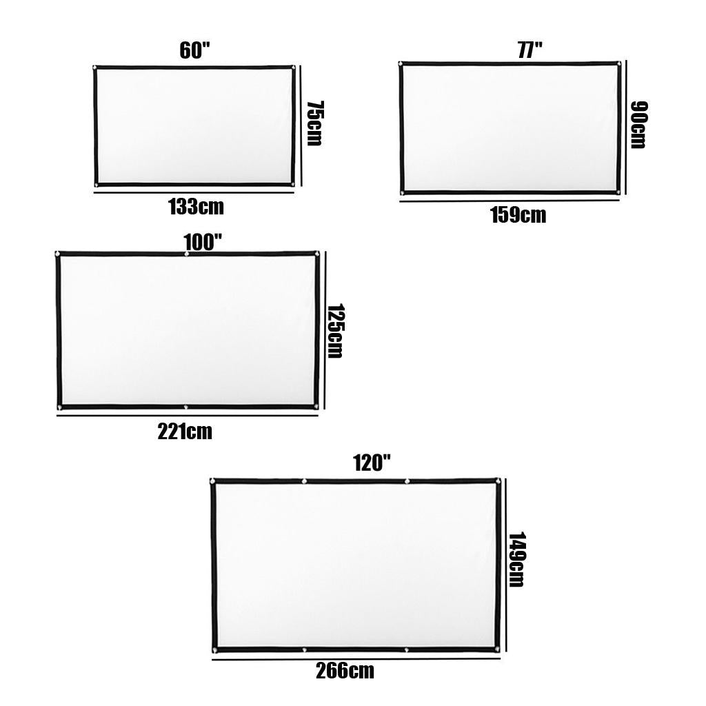 16:9 Polyester Spandex Soft Projection Screen HD Home Cinema Outdoor 120inch