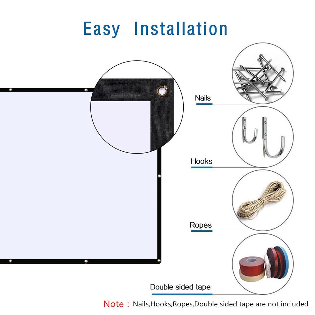16:9 Polyester Spandex Soft Projection Screen HD Home Cinema Outdoor 120inch