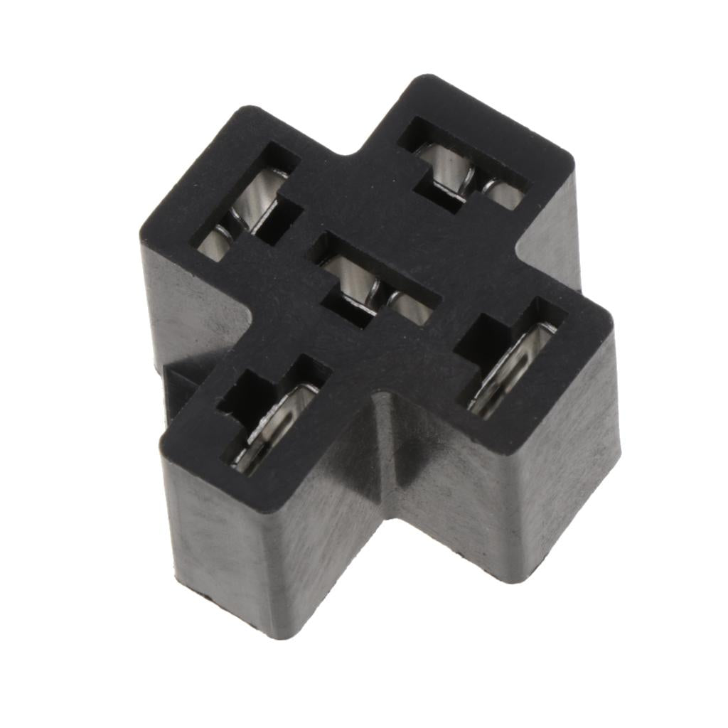 40A 5Pin Relay Connector PC Board Mount Micro Relay Socket PCB Thermoplastic
