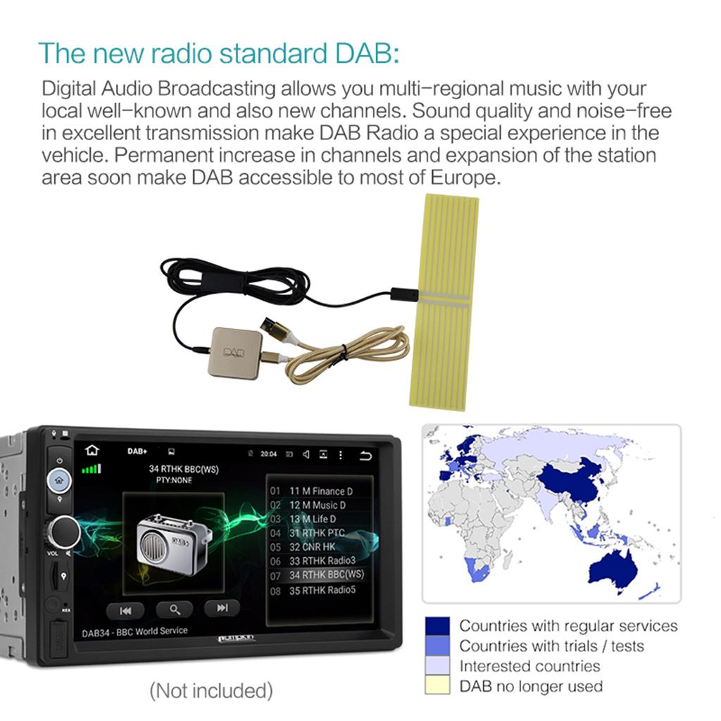 DAB+ 004 Mini Car Tuner Radio Antenna With 3M Antenna Support DAB gold