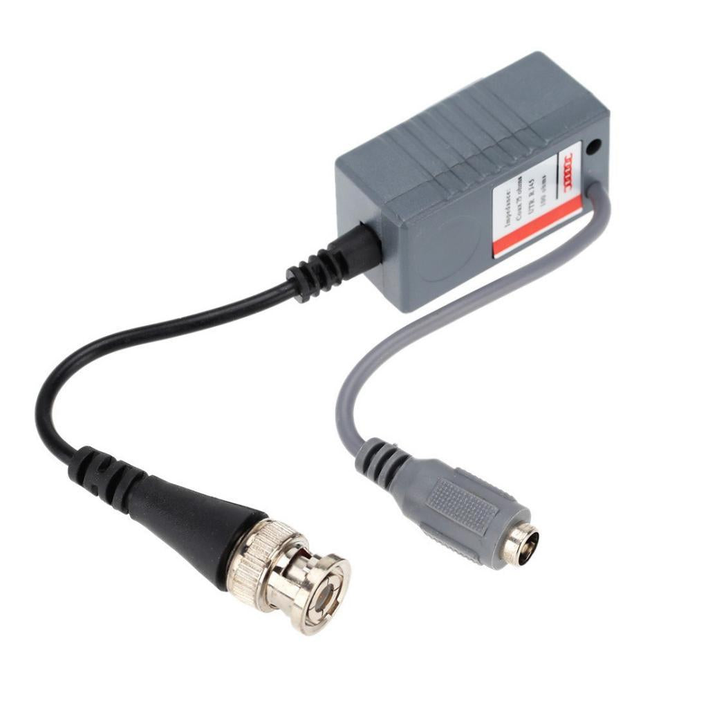 2pcs 1 Pair Coax BNC Video DC Power RCA Audio Balun Transceiver to CAT5e 6