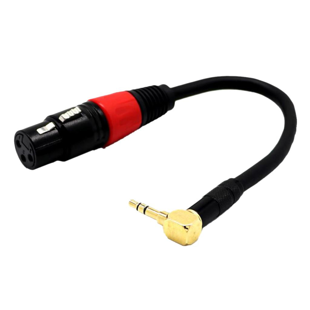 3 Pin XLR Female to Right Angle 3.5mm Stereo Jack Mic Audio Cord Cable