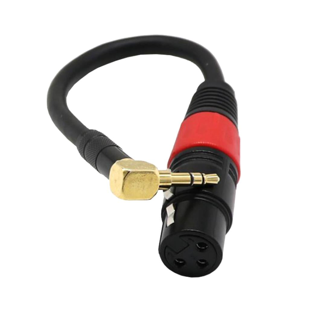 3 Pin XLR Female to Right Angle 3.5mm Stereo Jack Mic Audio Cord Cable