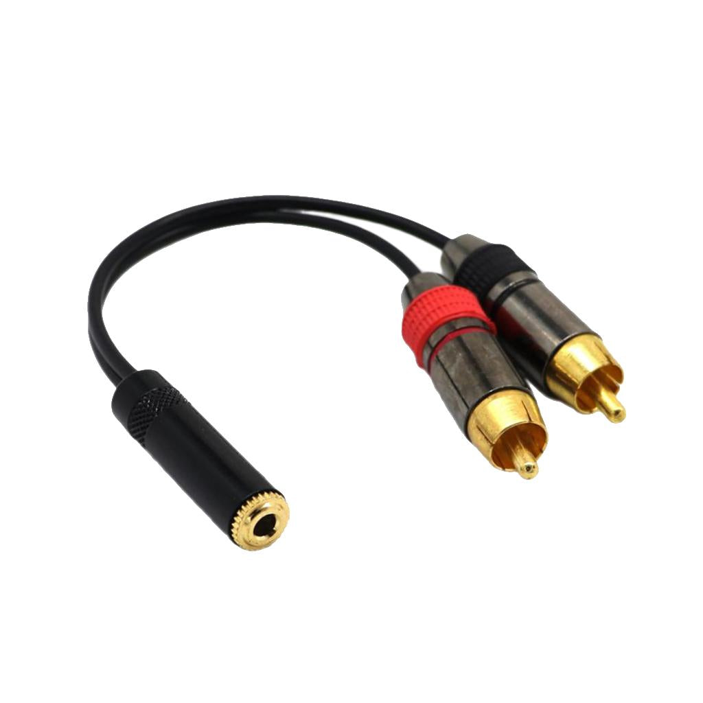 3.5mm female Stereo Jack to 2 RCA Male Phono Y Splitter Cable