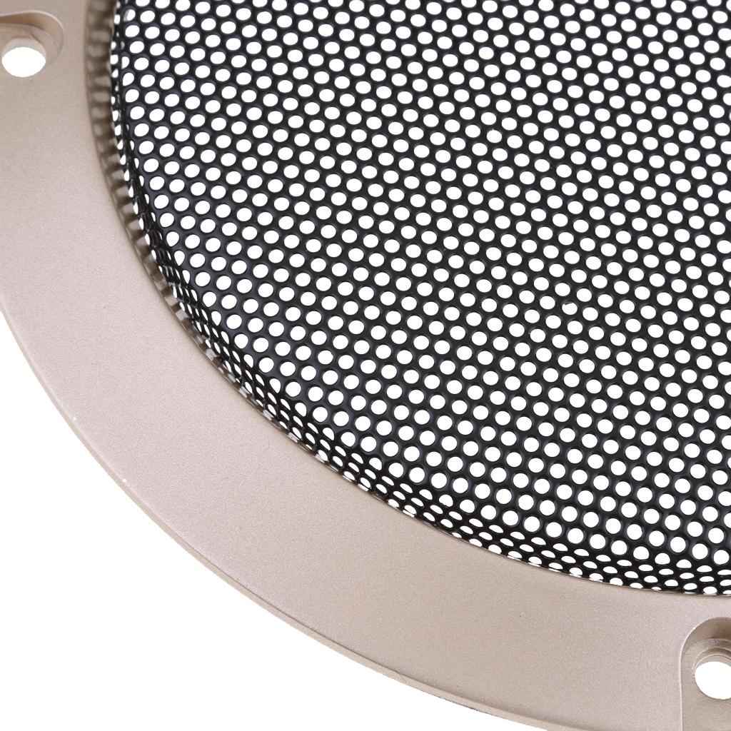 5 Inch Speaker Grills Cover Case with 4 pcs Screws for Speaker Mounting Home Audio DIY -153mm Outer Diameter Gold