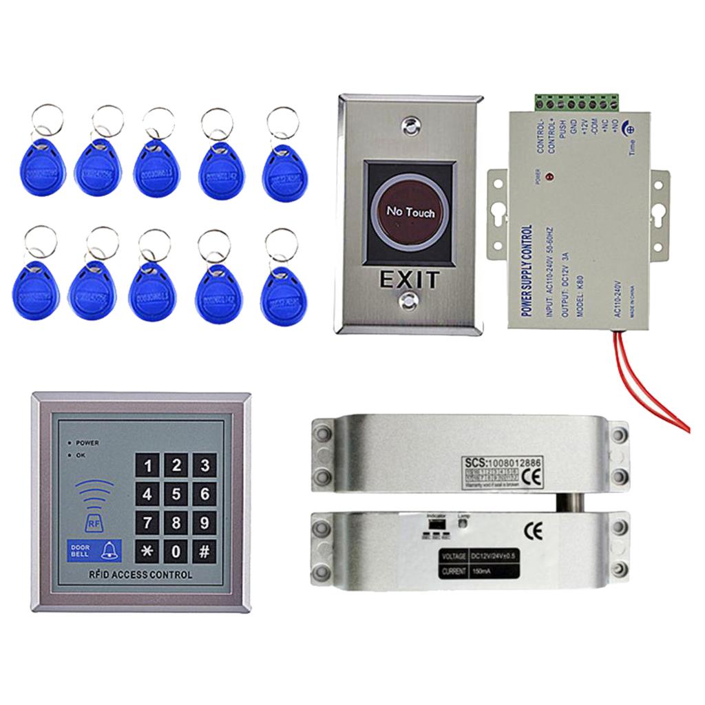Door Access Control Fingerprint ID Card KeyPad System Electric Door Lock