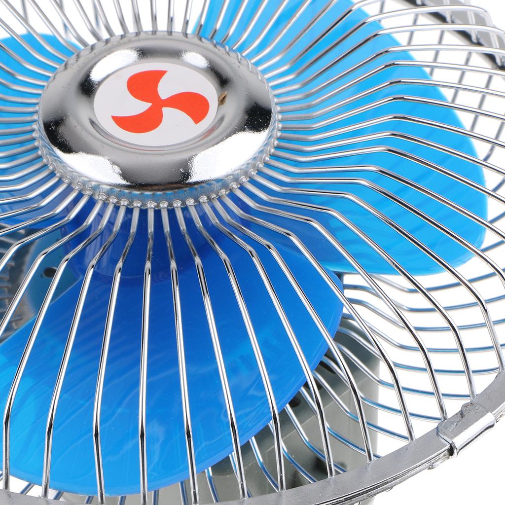 12V Dashboard Oscillating Vehicle Car Van Truck Home Clip-On Fan 6inch Fully closed