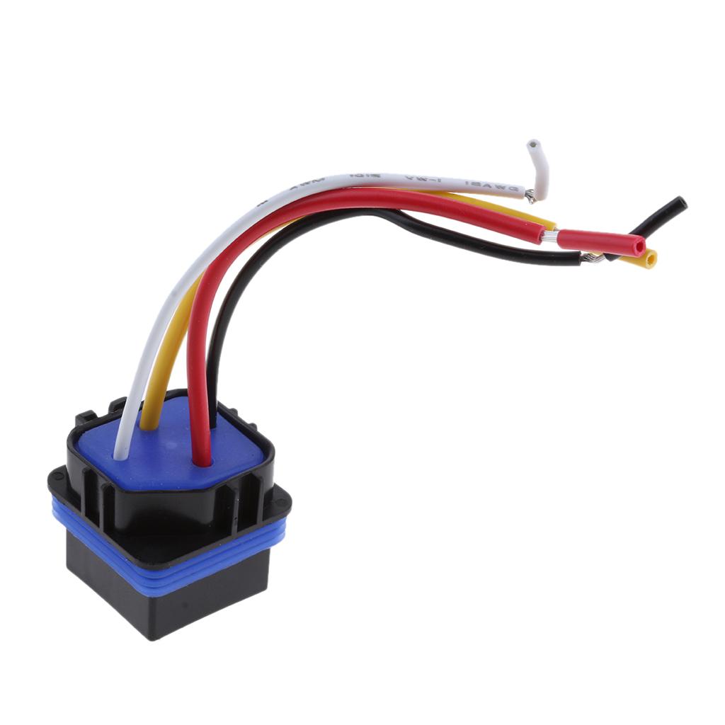 Waterproof 12/24V 40 Amp Auto Relay Socket Normally Open 4 Pin Wire Harness