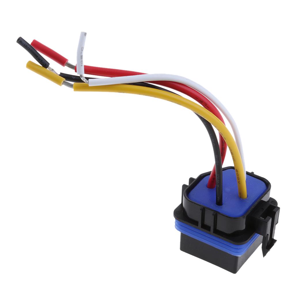 Waterproof 12/24V 40 Amp Auto Relay Socket Normally Open 4 Pin Wire Harness