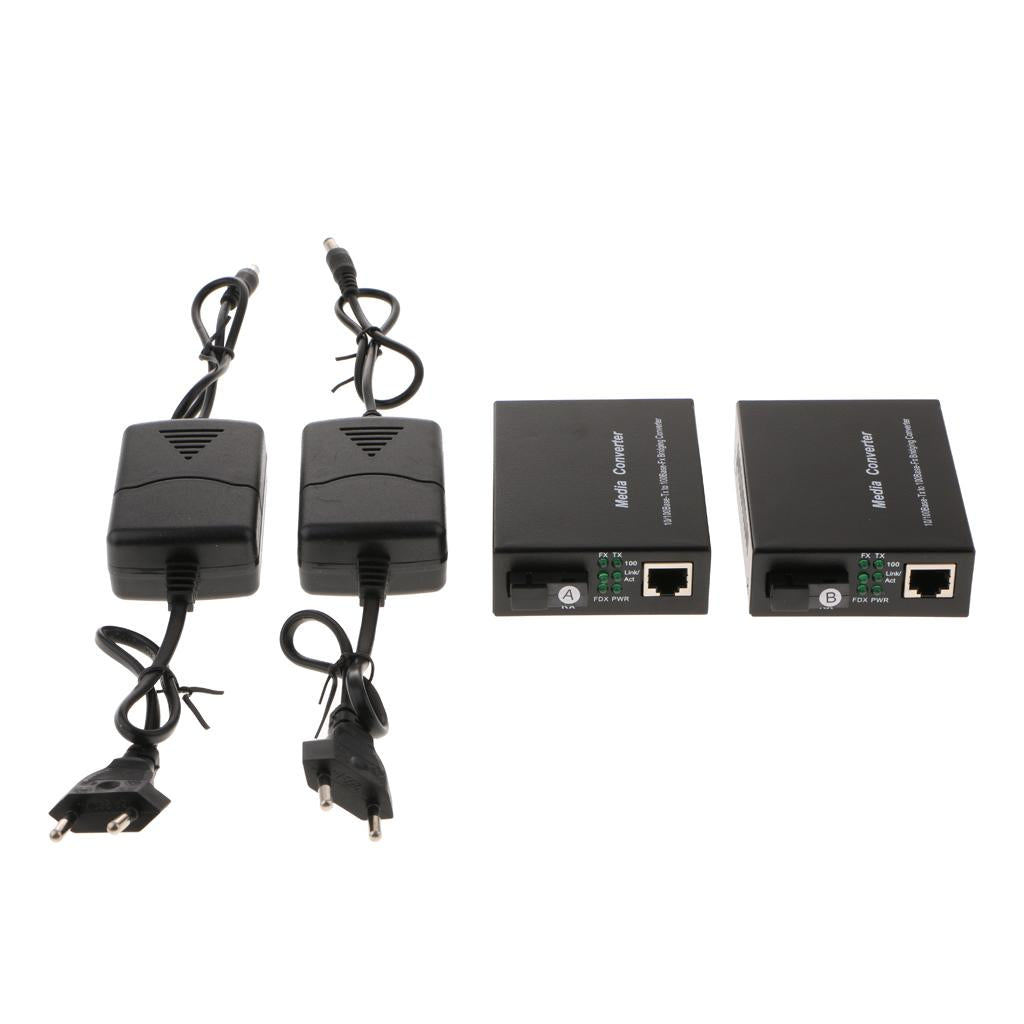 10/100Mbs Ethernet Media Converter Bi-Directional Single SC fiber EU
