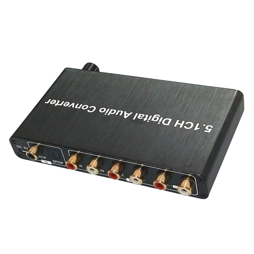 5.1CH Digital Audio Decoder 192kHz Volume Control Toslink Coaxial Converter