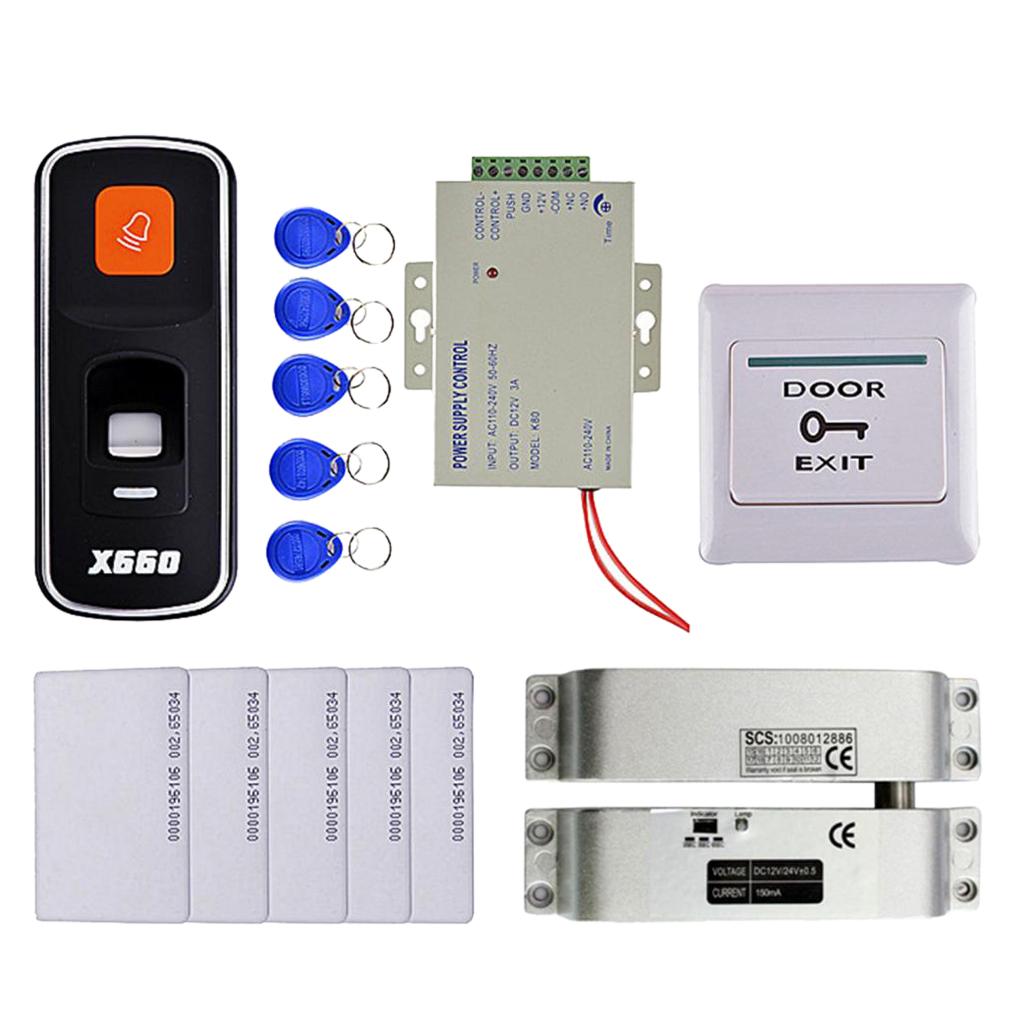 Fingerprint RFID ID Card Reader Door Access Control System Kit+10Key Card