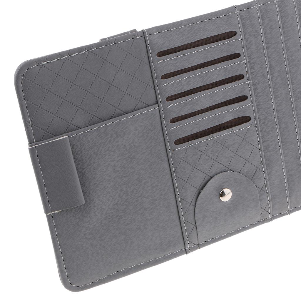 Car Sun Visor CD Clip Storage Pocket Visor Holder gray