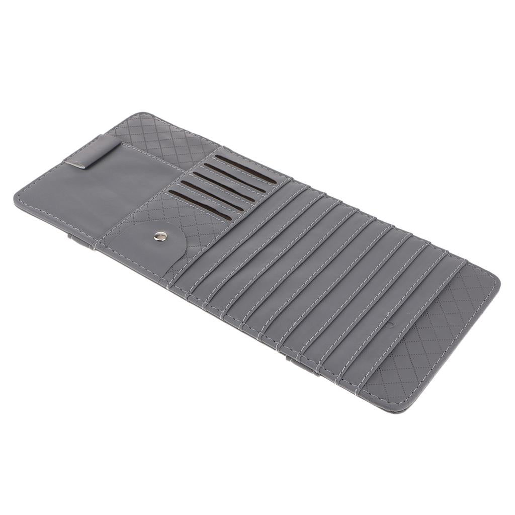 Car Sun Visor CD Clip Storage Pocket Visor Holder gray