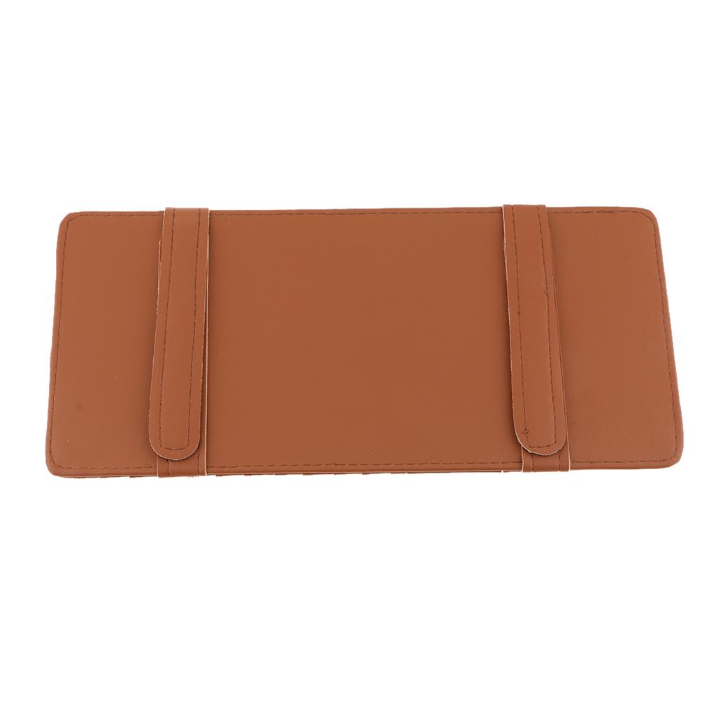 Car Sun Visor CD Clip Storage Pocket Visor Holder brown