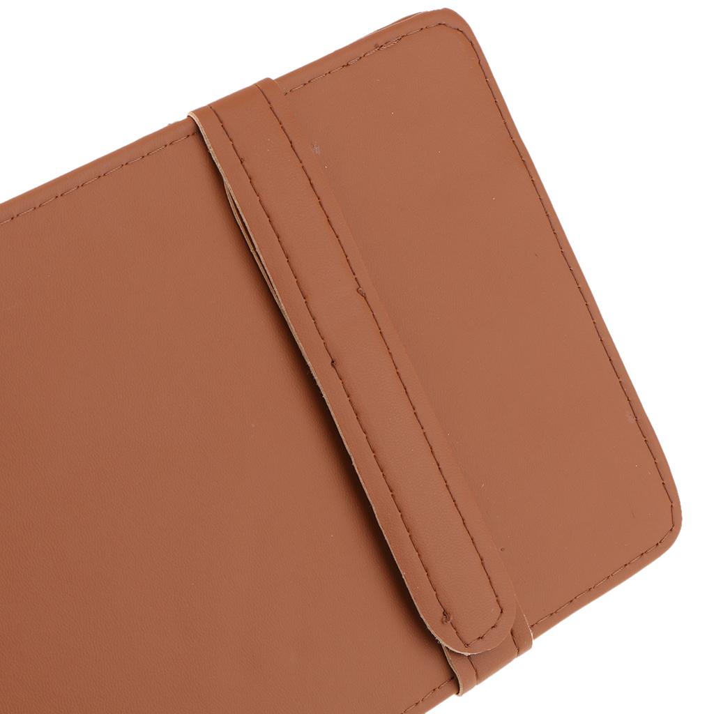 Car Sun Visor CD Clip Storage Pocket Visor Holder brown