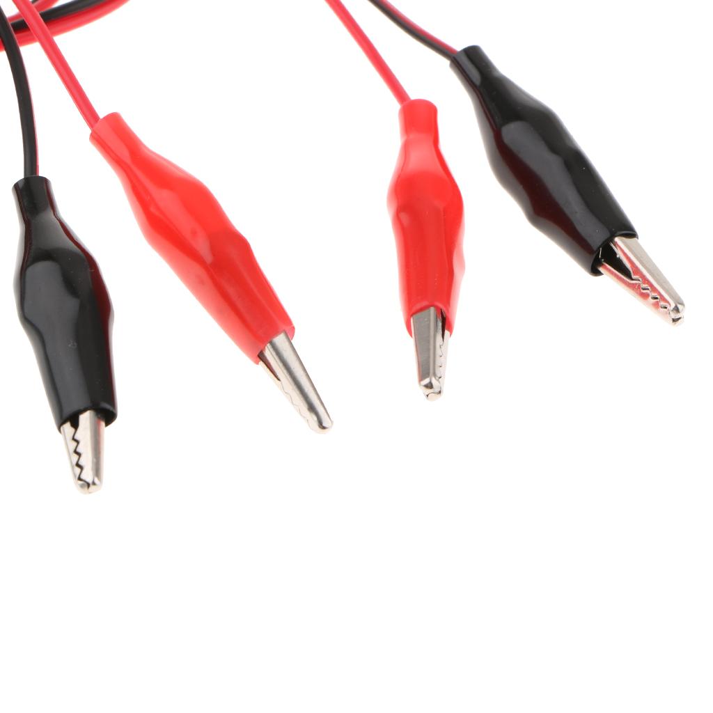 Alligator Clips to USB Male + Alligator Clips to USB Female Test Lead