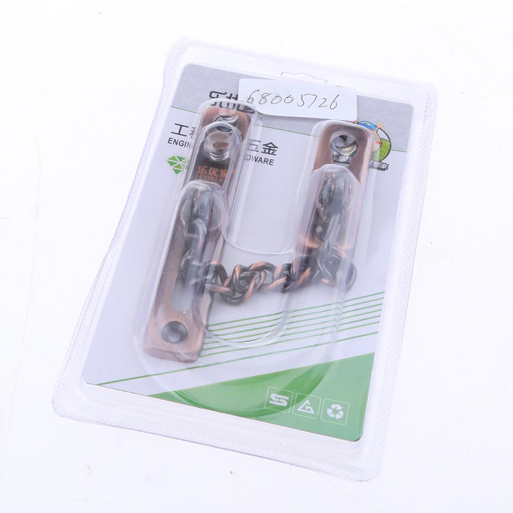 Stainless Steel Door Chain Guard Lock Bolt Swing Bar Home Security Bronze