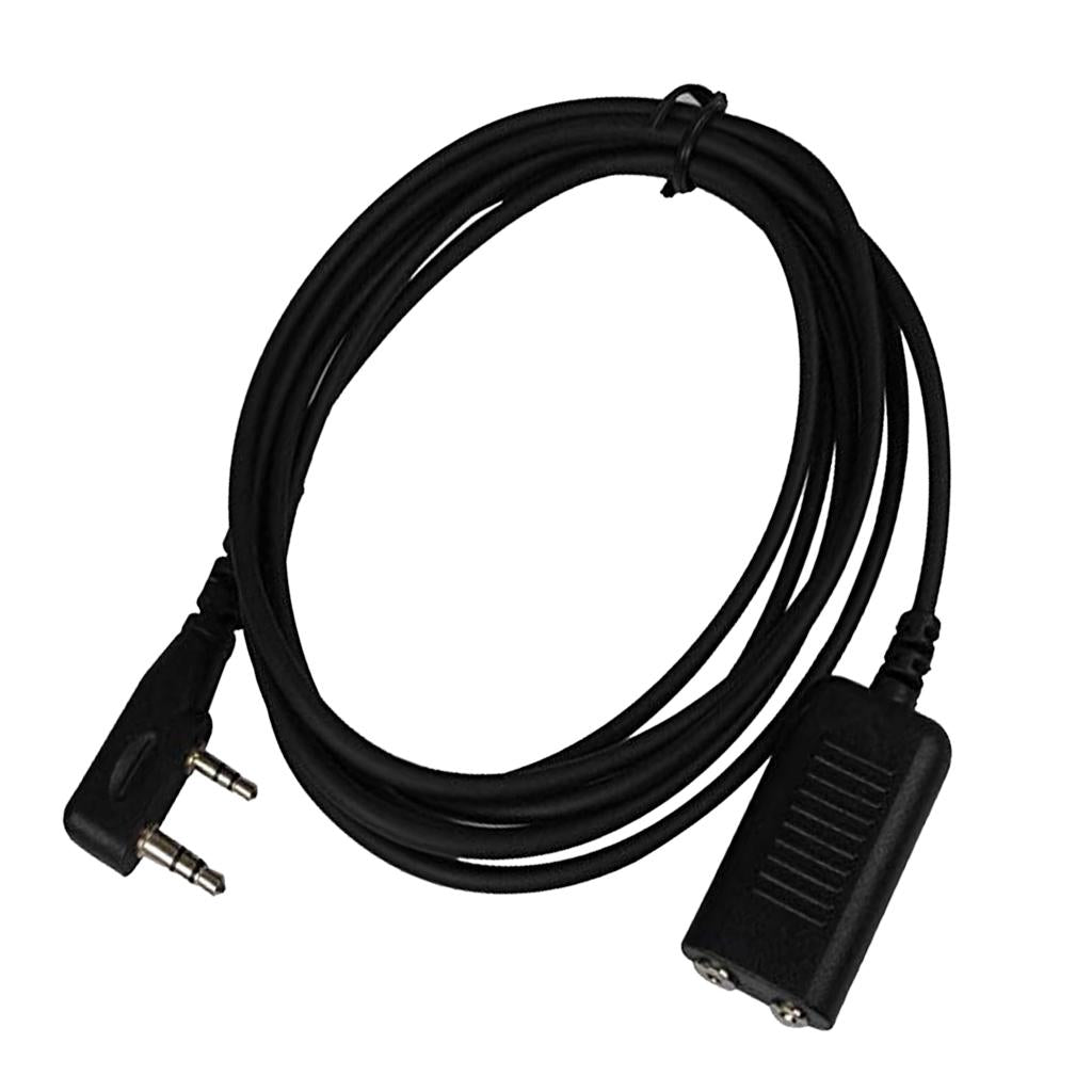 2 Pin Speaker Mic Microphone Earpiece Extension Cable for Two Way Radio